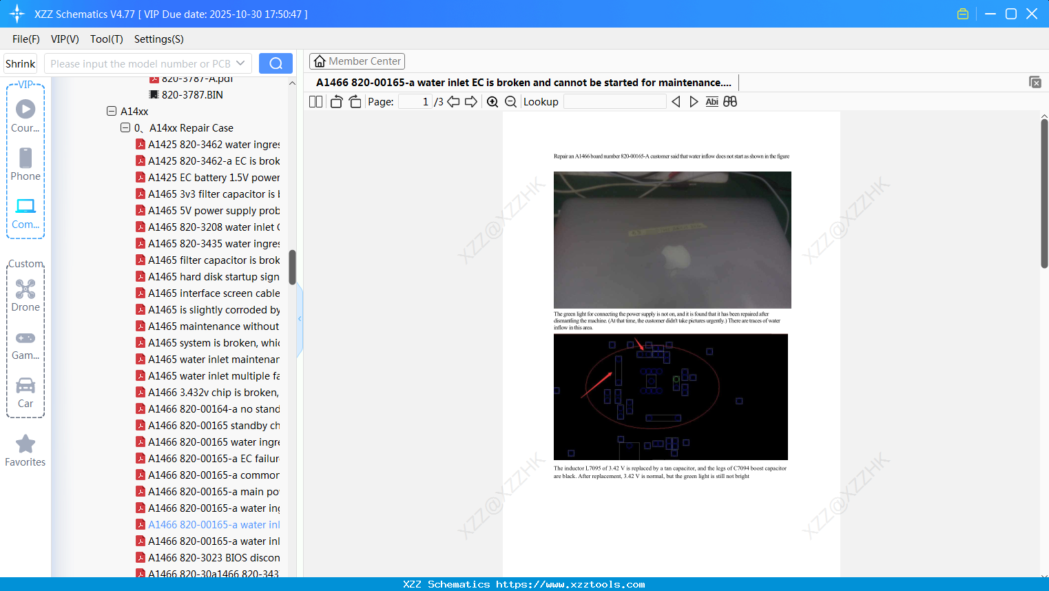 Laptop Apple A1466 820-00165-a Water Inlet EC Is Broken And Cannot Be Started For Maintenance